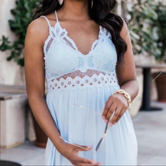 ☃️BOGO50%☃️ 🆕🖤PINK LILY: BLACK Lace Maxi Dress MEDIUM - Picture 7 of 7